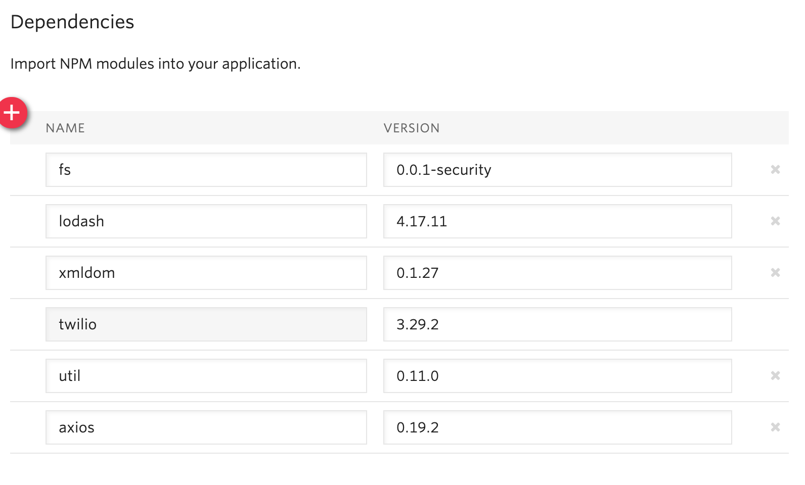 Twilio function NPM dependencies