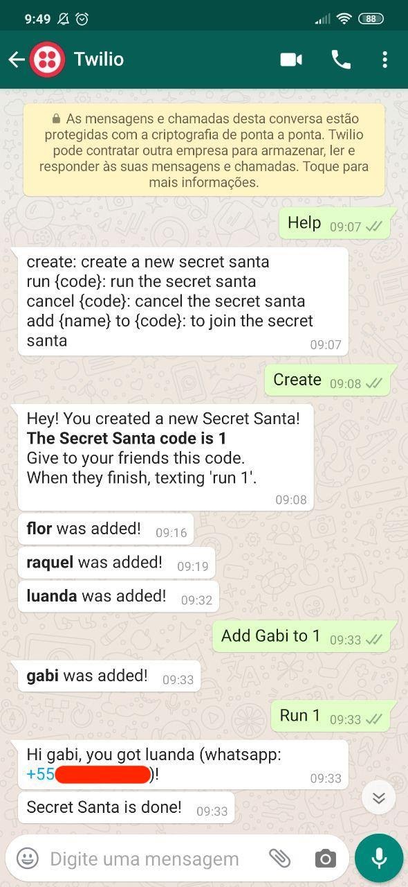 secret santa bot screenshot
