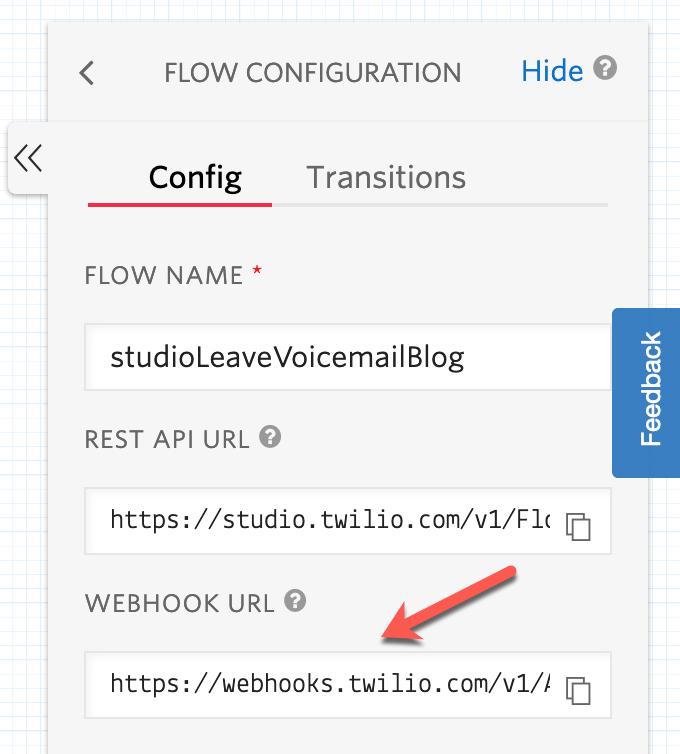 Find a Studio flow&#x27;s webhook URL