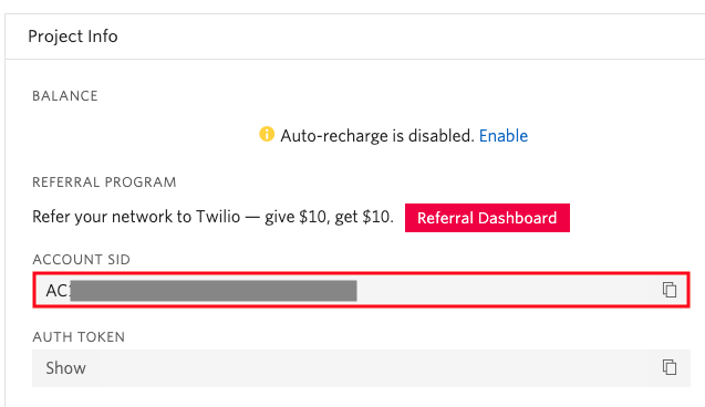 account sid in twilio console