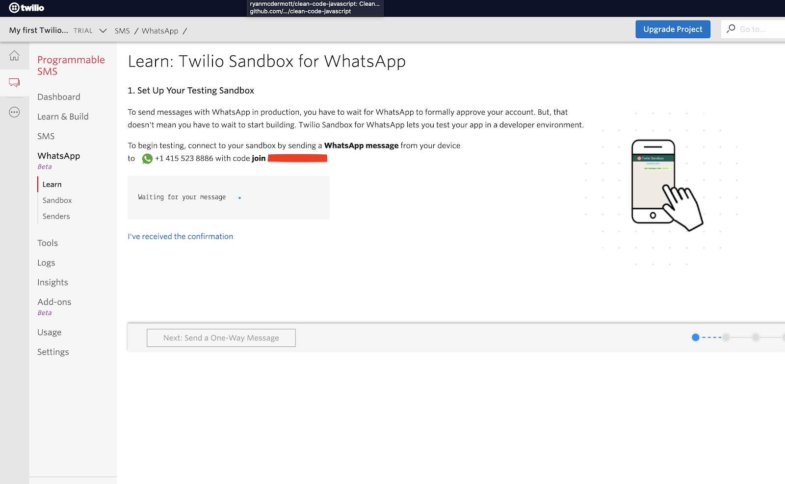 WhatsApp Sandbox