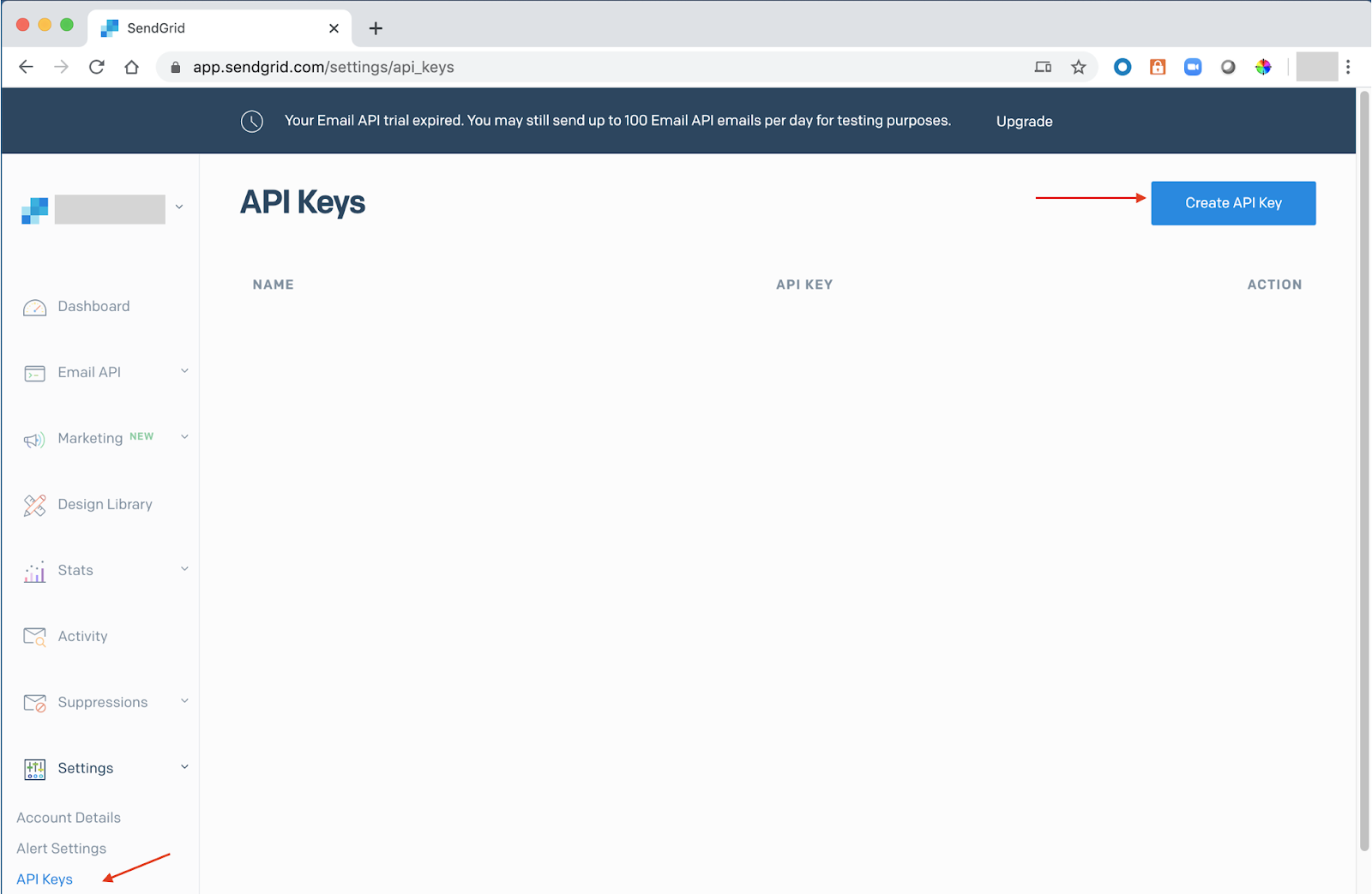 SendGrid API Keys