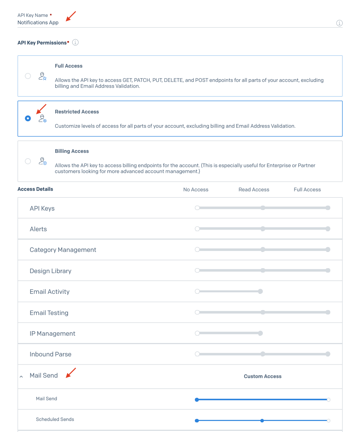 SendGrid API Key setup