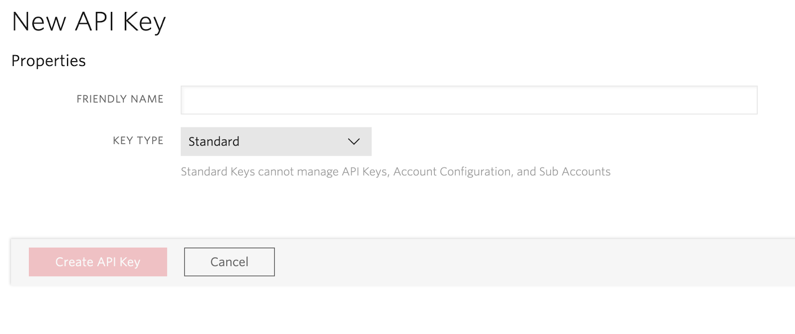 Twilio API Key form