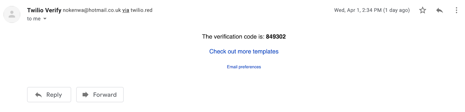 Sample Email Verification