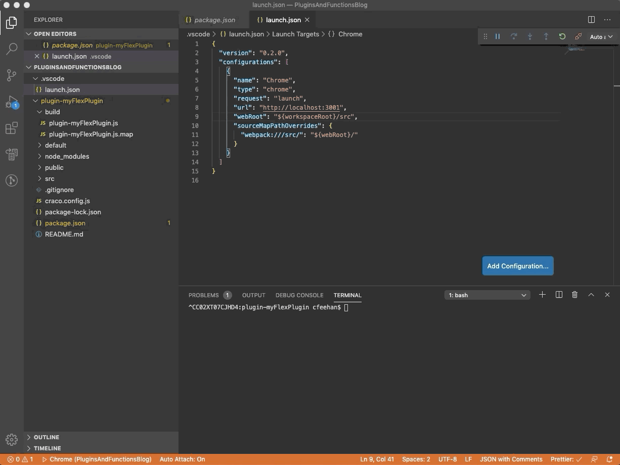 Starting a Flex Plugin in VS Code