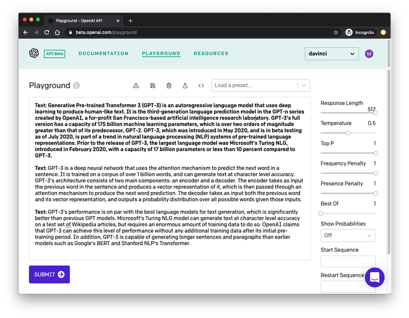 OpenAI Playground