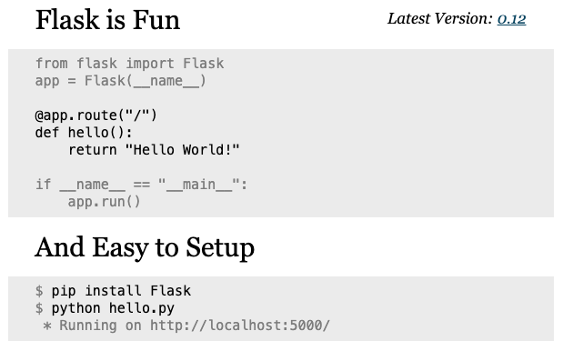 Flask app run