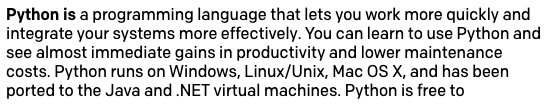 Compleción de &#x27;Python is&#x27;