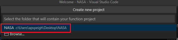 select project folder