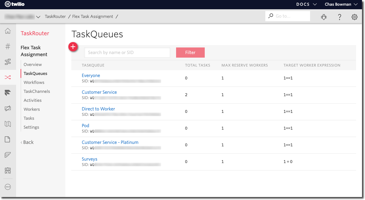 TaskQueues in the console