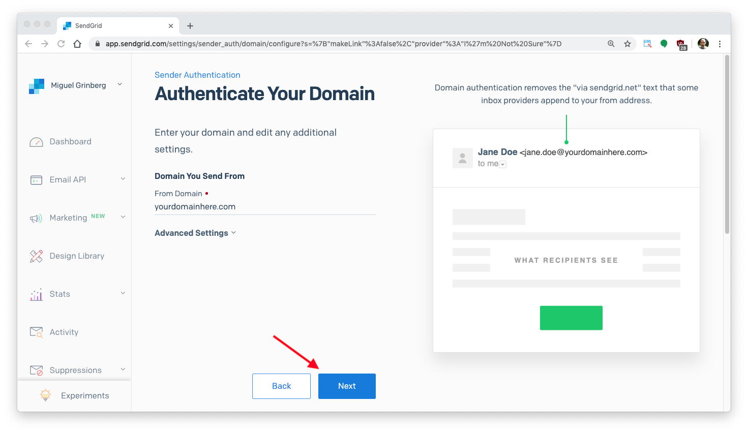 authenticate your domain