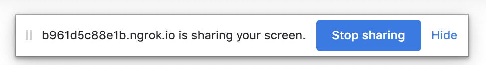 Screen sharing popup in Chrome