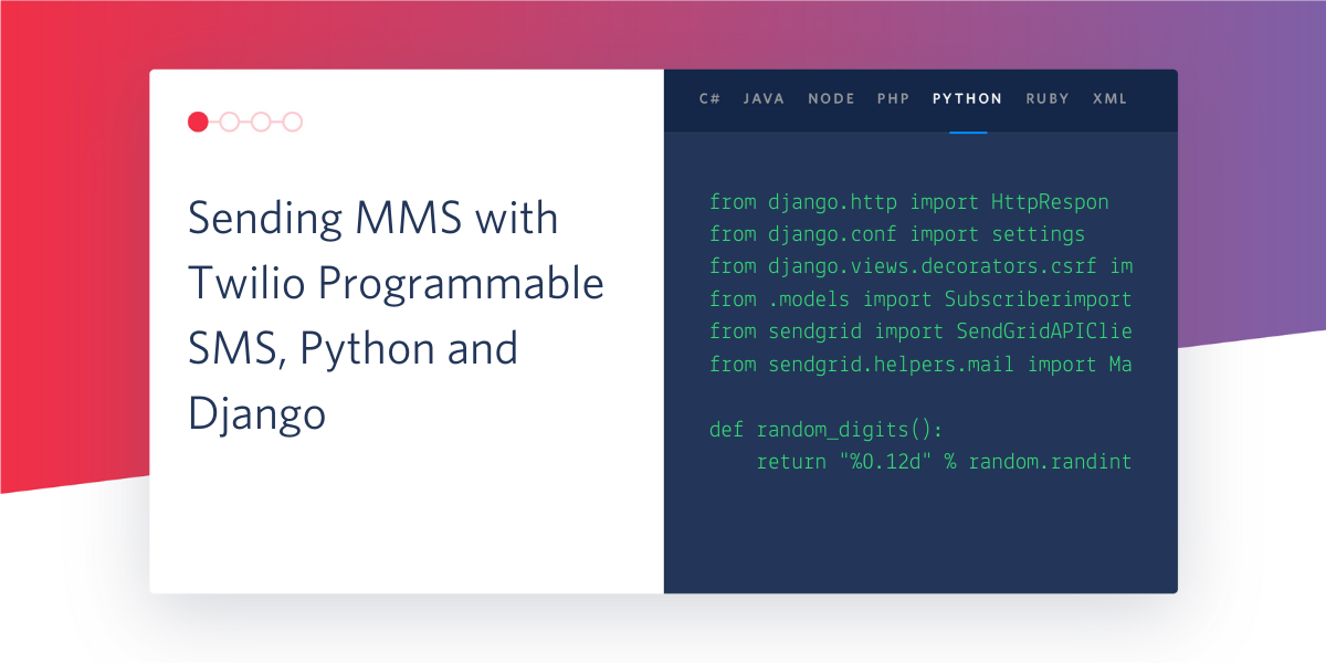 Sending MMS with Twilio Programmable SMS, Python and Django