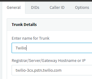 configuration de l&#x27;uri trunk sip 3cx twilio