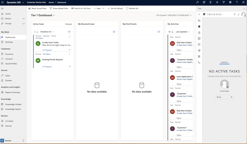 Capture d"écran - Fonctions dans Flex déclenchant des actions dans Dynamics 365