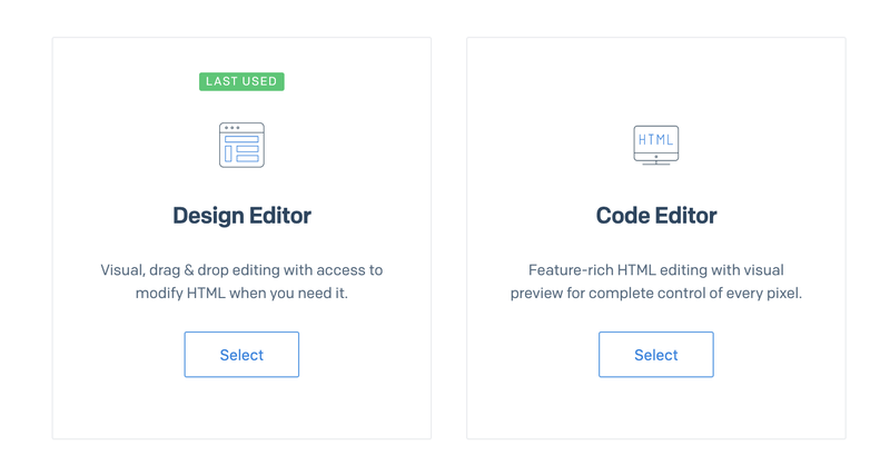 Editor de código de modelo de design do SendGrid