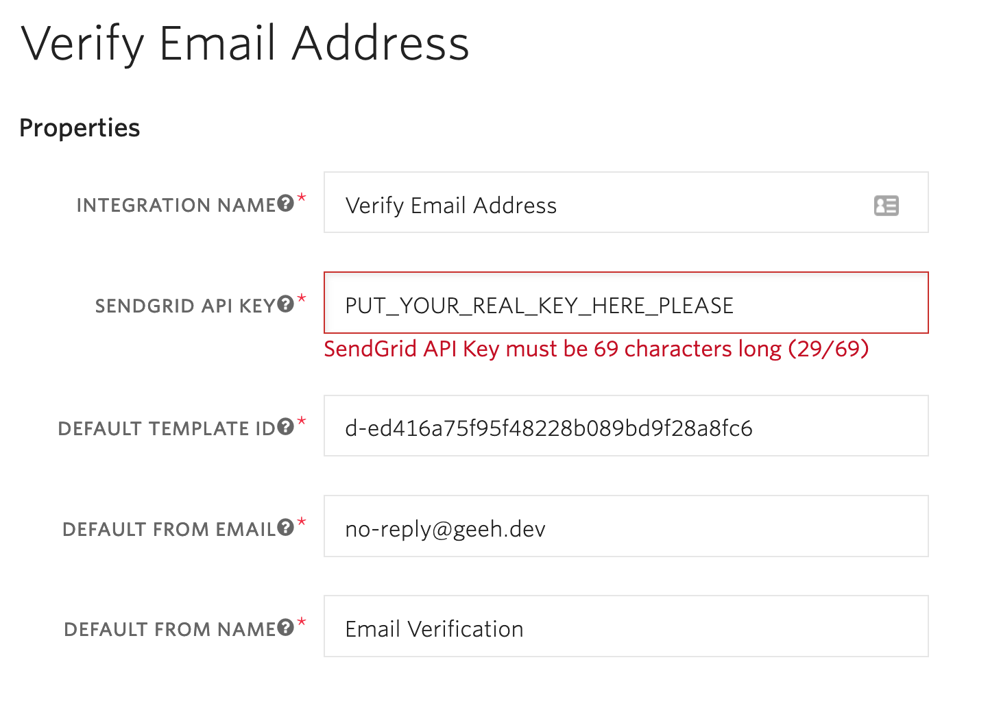 Screenshot of the Twilio console with the SendGrid API box highlighted