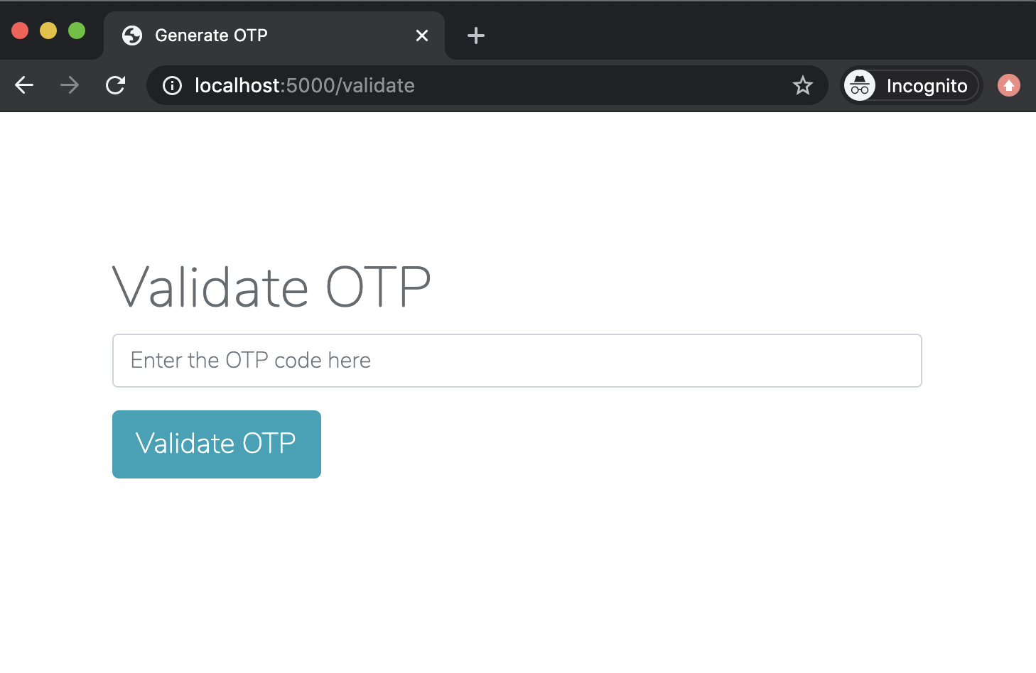 validate otp template