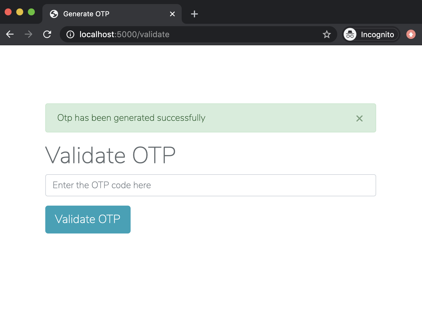 otp validate page