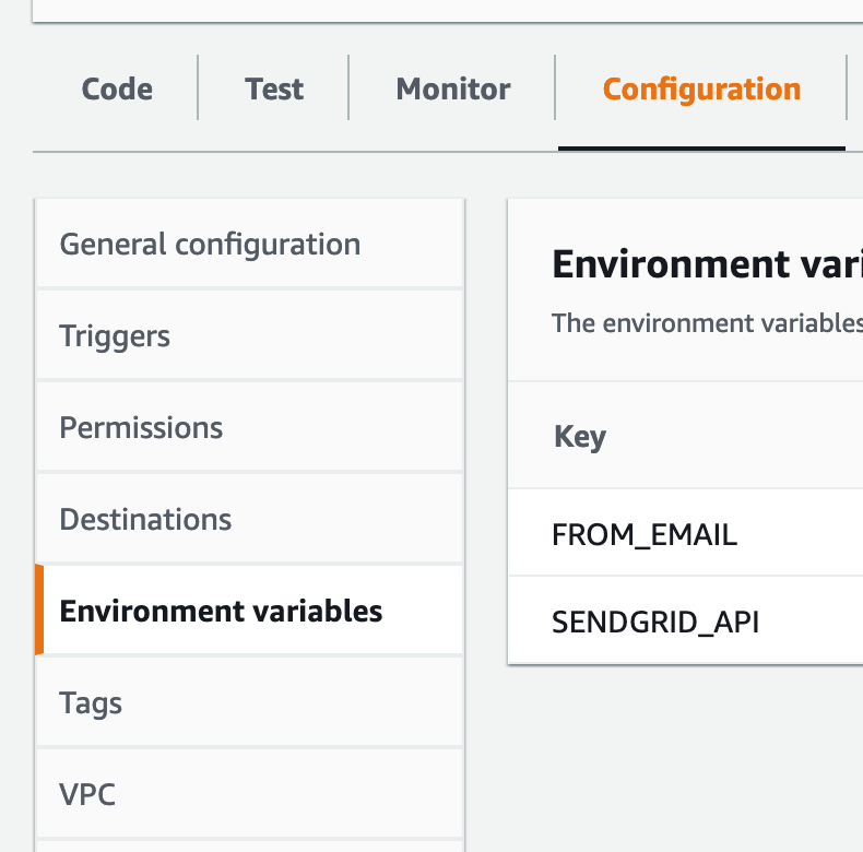 Environment variables