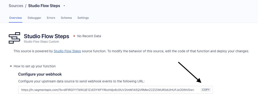 Segment Source Overview Showing how to get the production URL