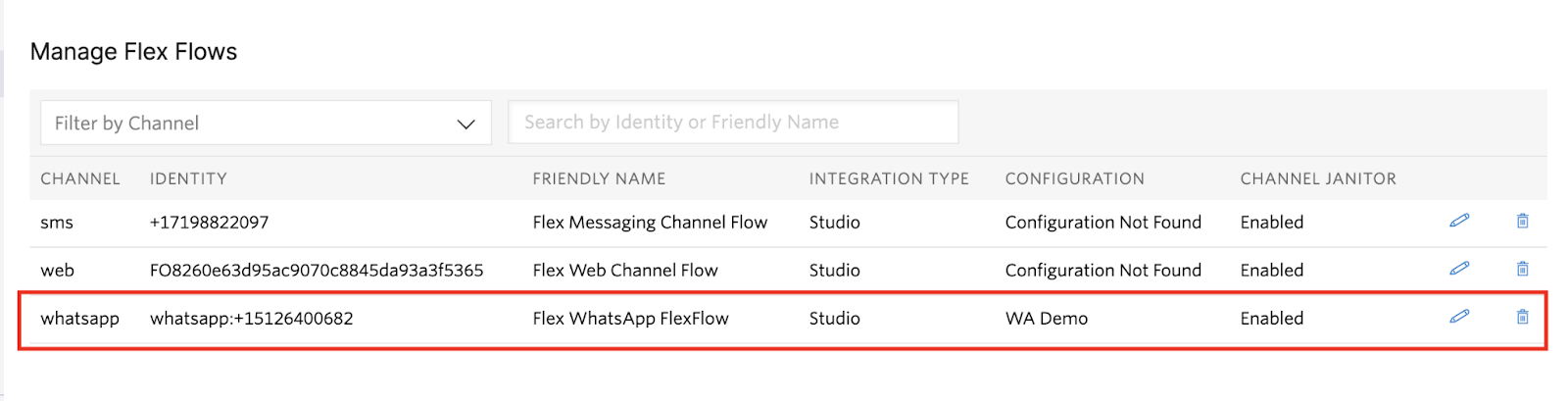 Manage Flex Flows