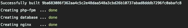 The Docker Compose configuration built successfully