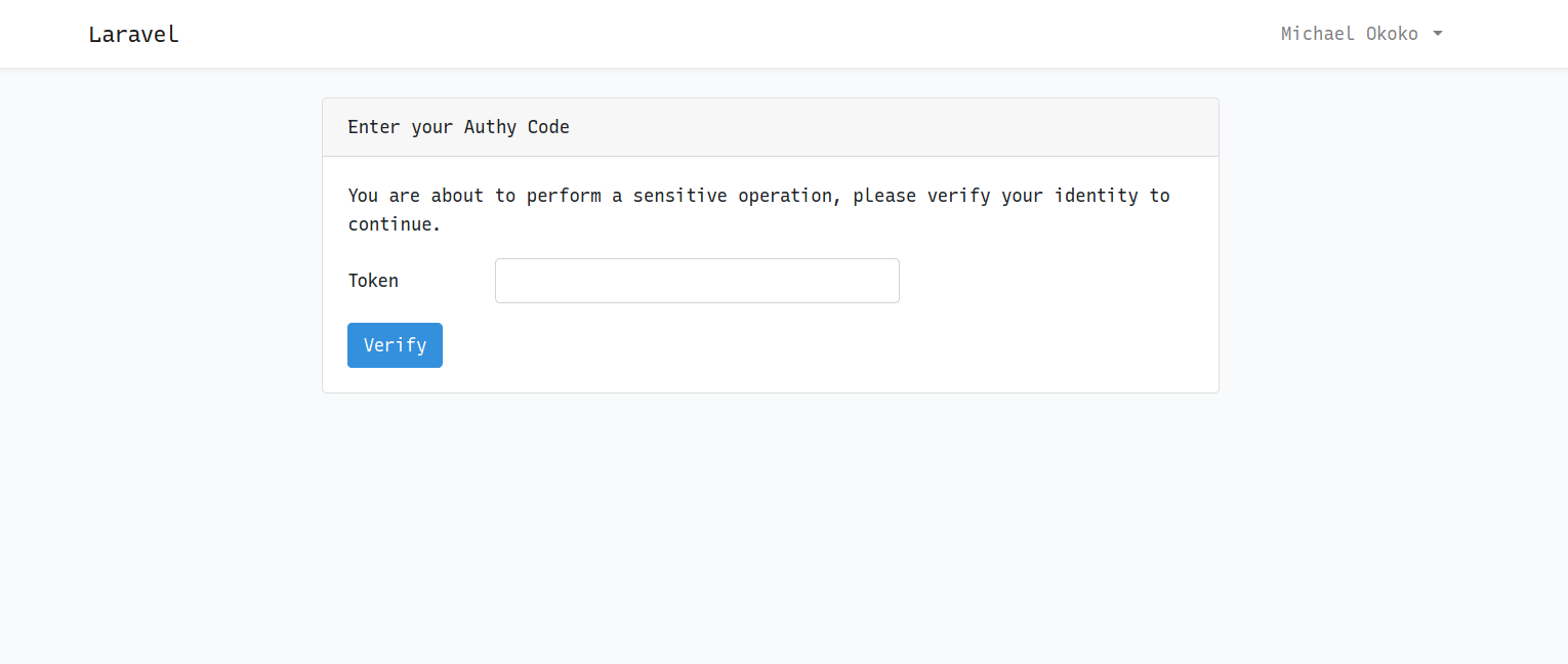 Authy Verification Form