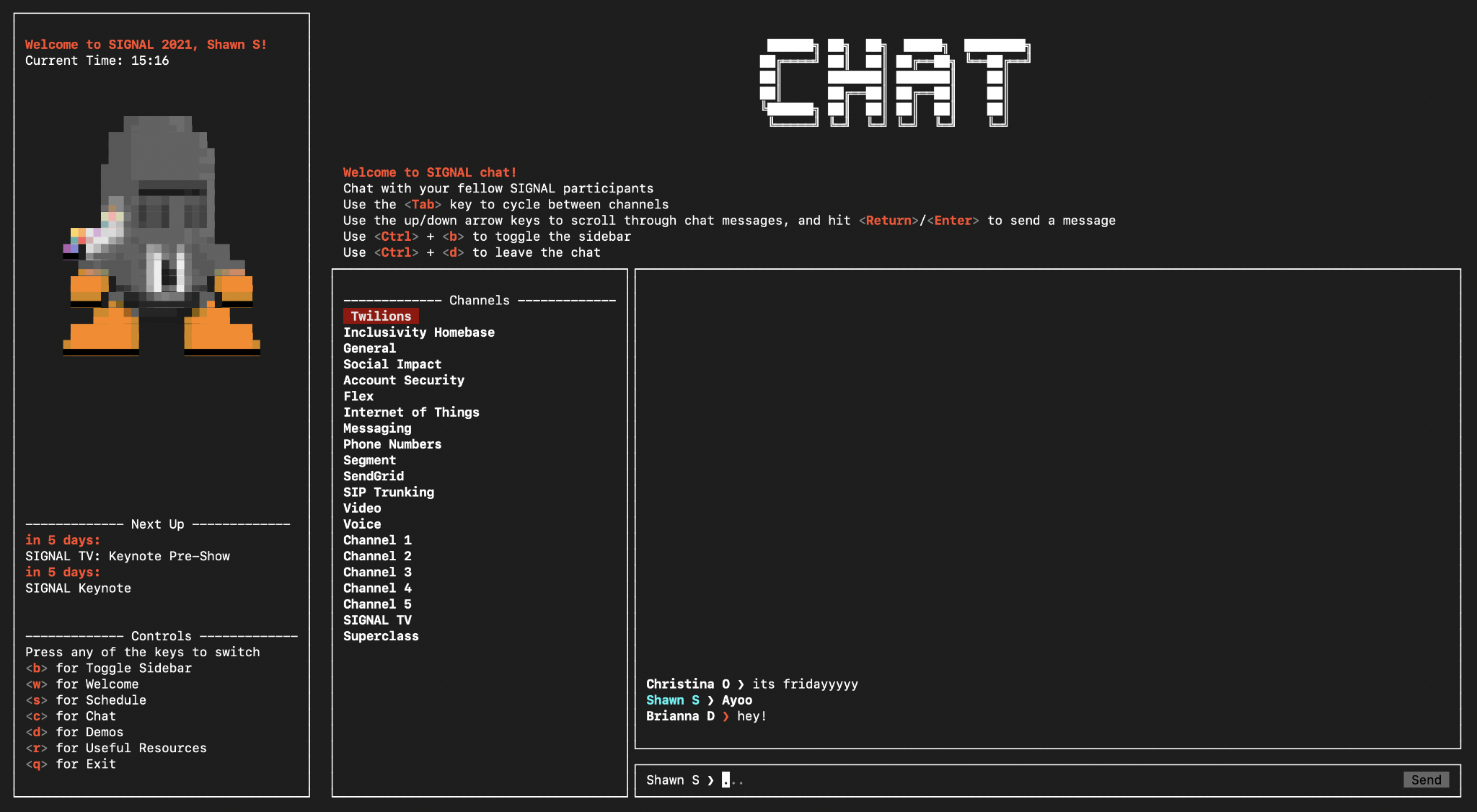 Screenshot of the chat view in Developer Mode