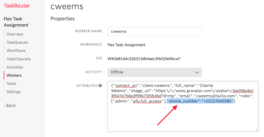 Taskrouter worker configuration