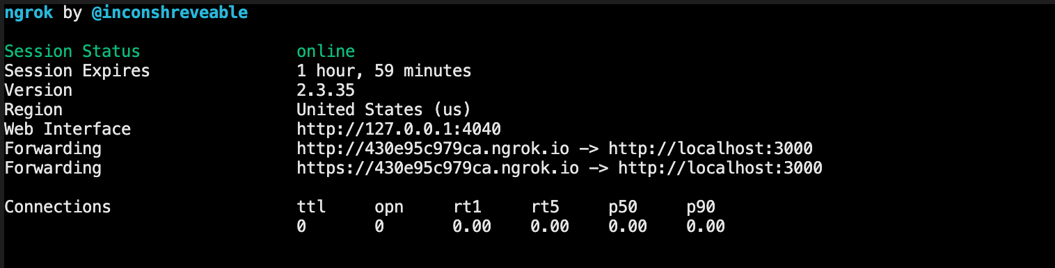 ngrok output