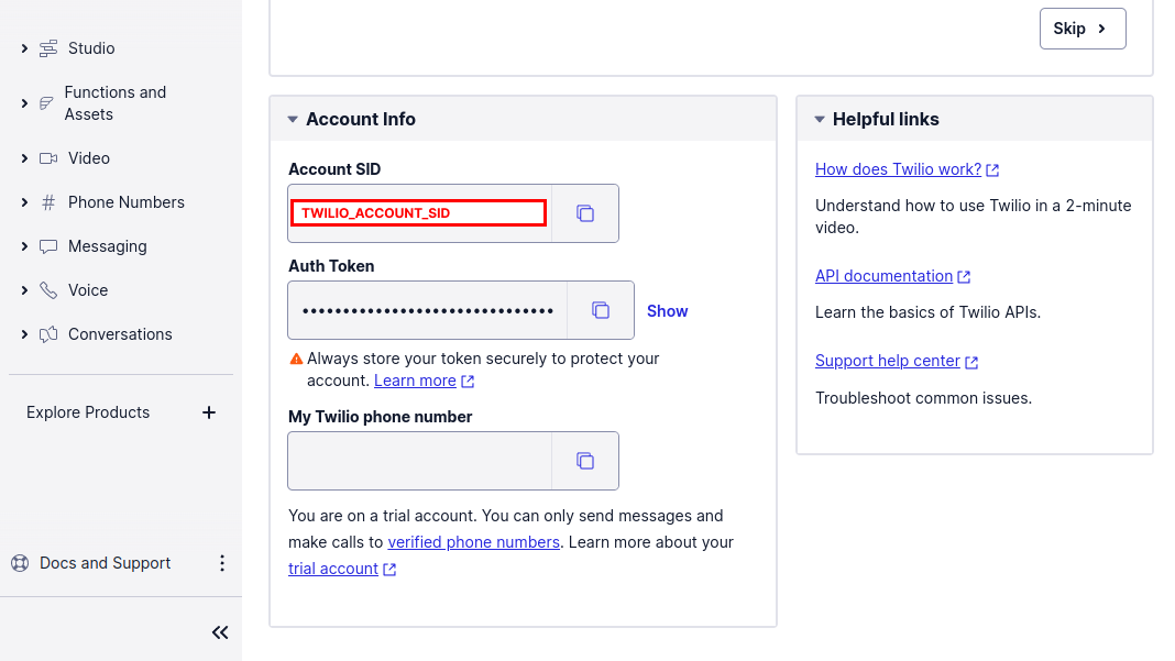Twilio Account SID