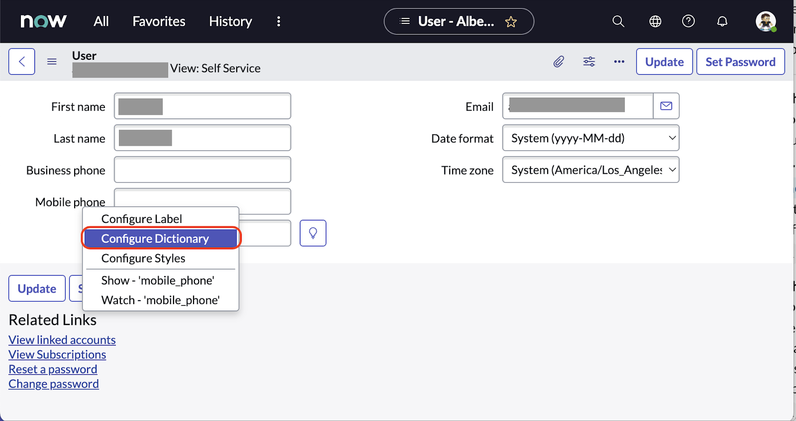 Configure a phone number dictionary in ServiceNow