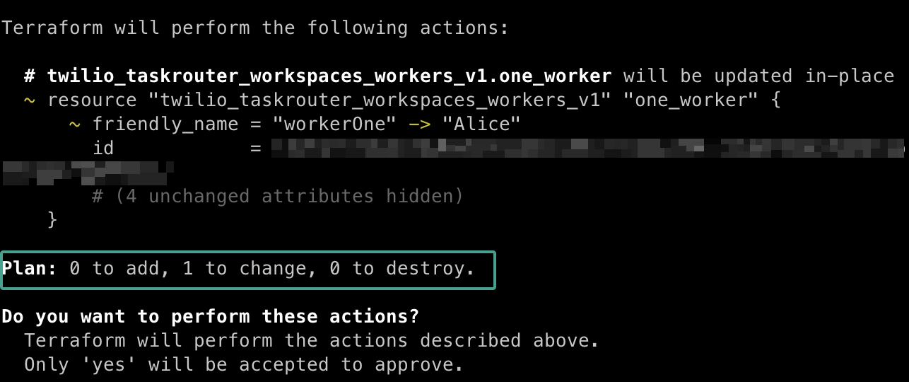 terraform apply update confirmation