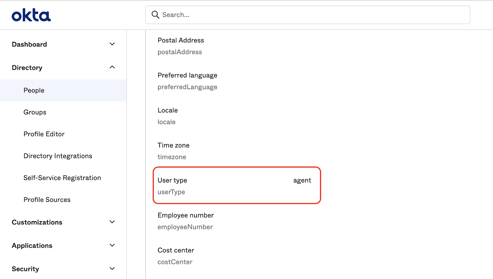 Adding an Agent type inside Okta