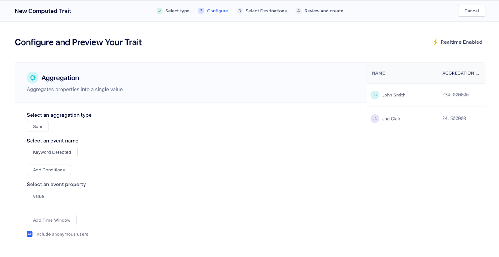 Preview a Computed Trait in Twilio Segment