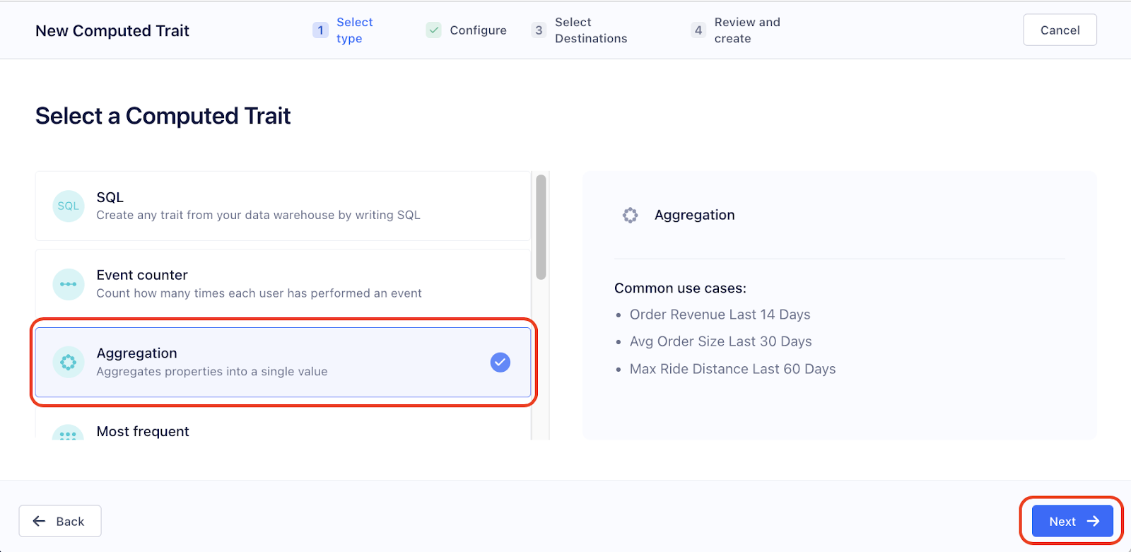 Aggregating trait in Computed Traits for Twilio Segment