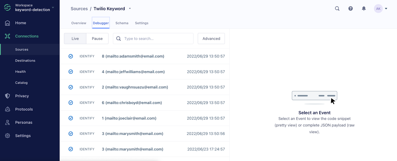 Use the Twilio Segment debugger to see if users are updated