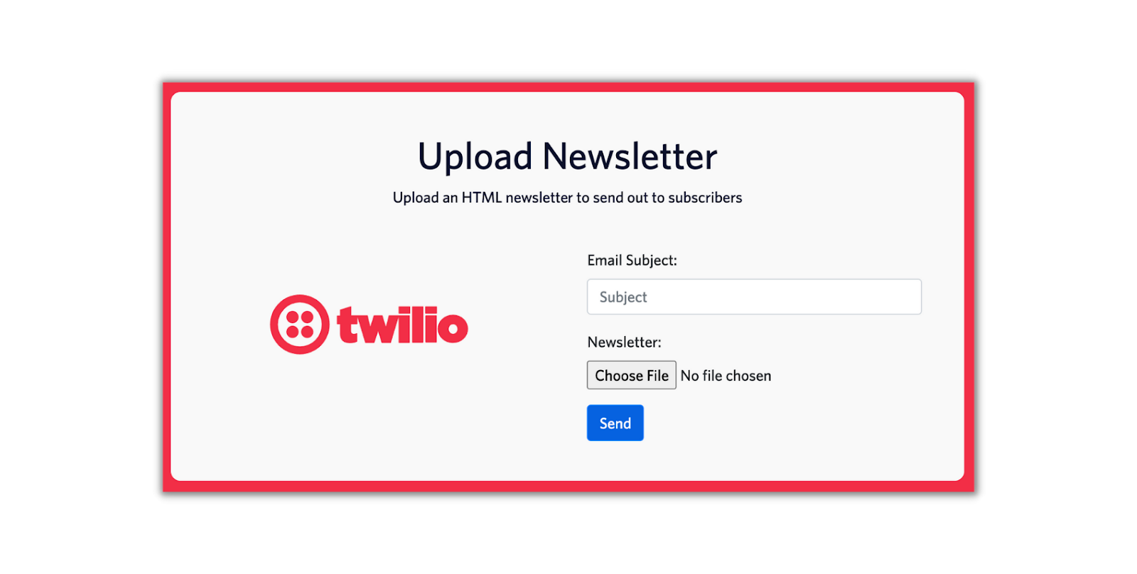 Newsletter upload form