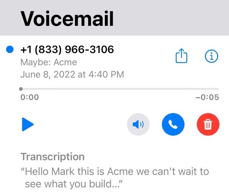 voicemail with transcription