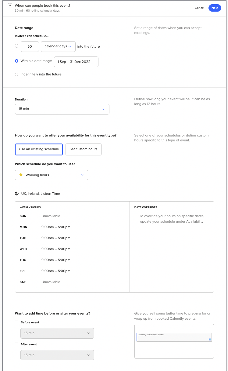 Integrate Twilio Flex and Calendly Twilio