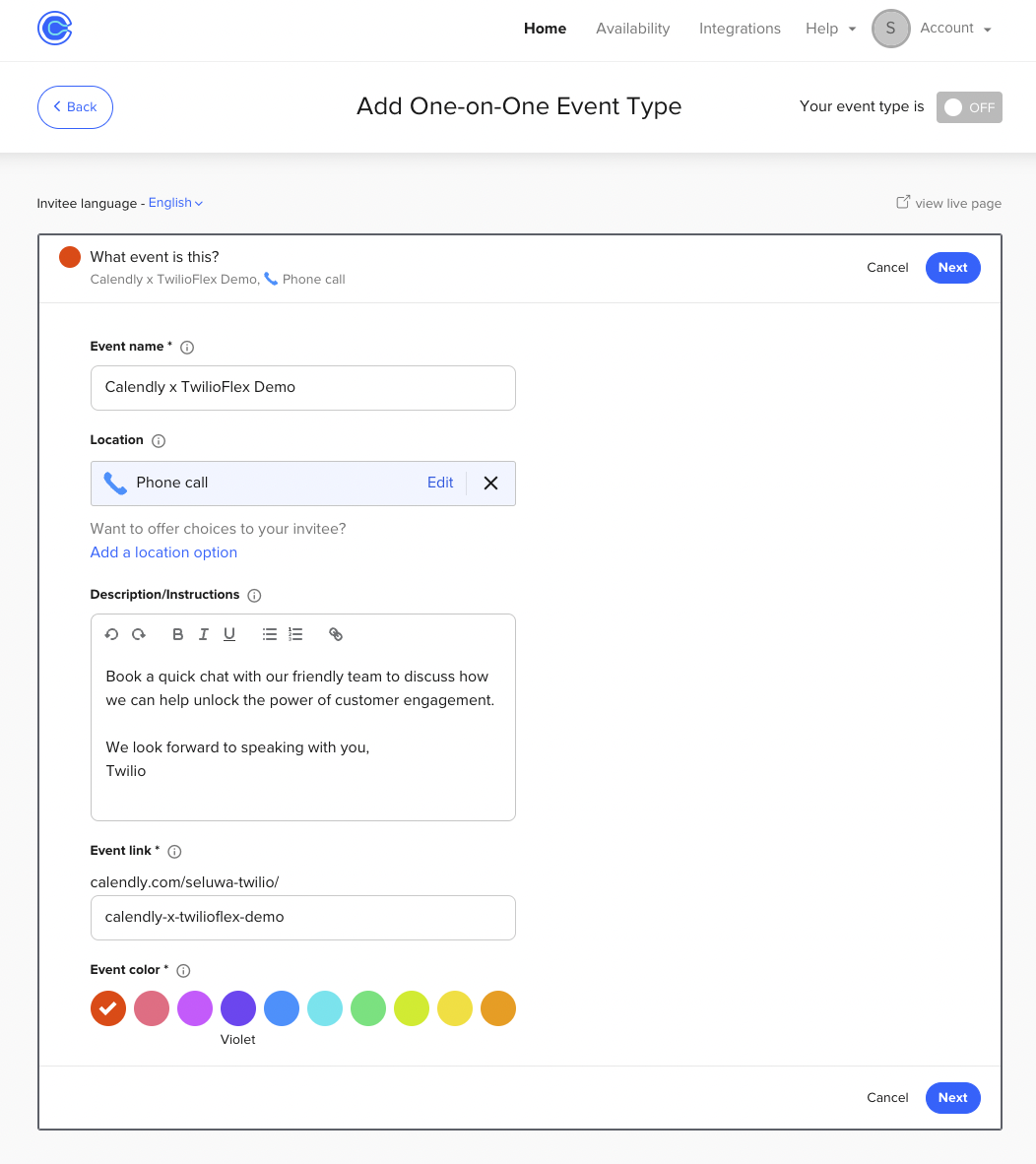 Integrate Twilio Flex and Calendly Twilio