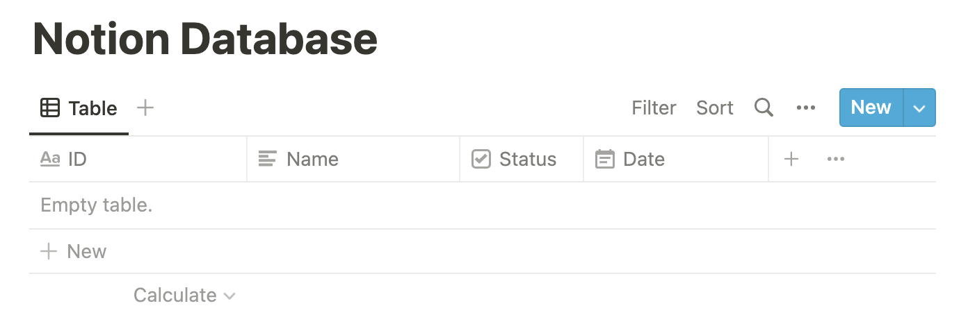 Deleting our entry in the database and showing an empty table