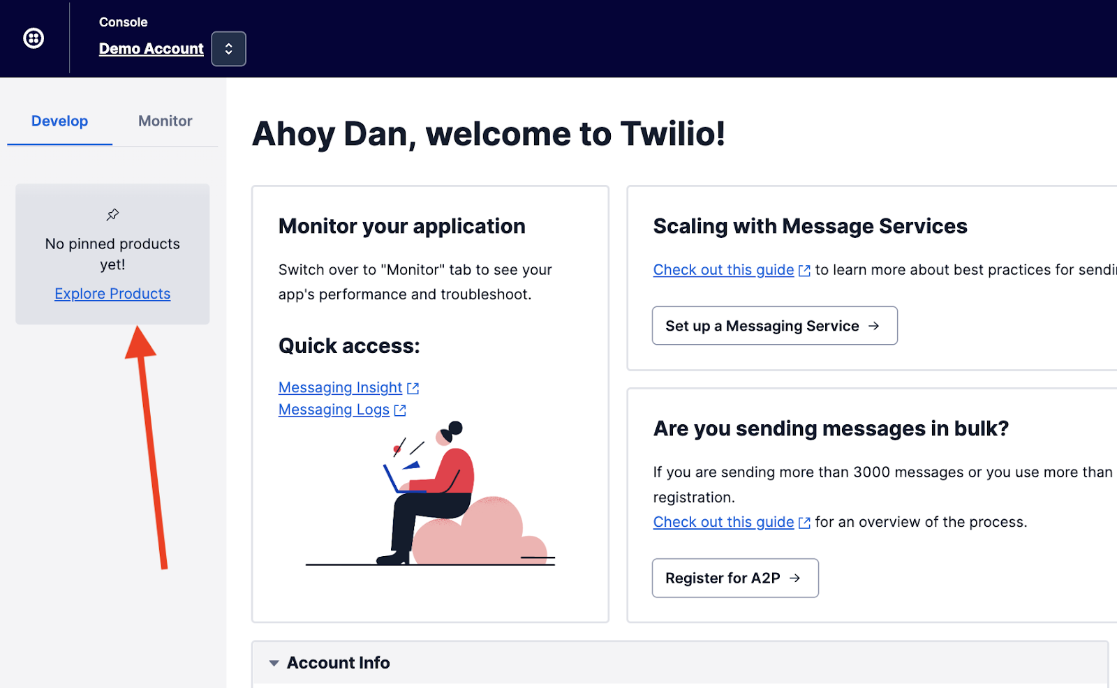 Explore Products in the Twilio Console
