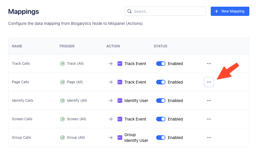 Edit destinations mappings