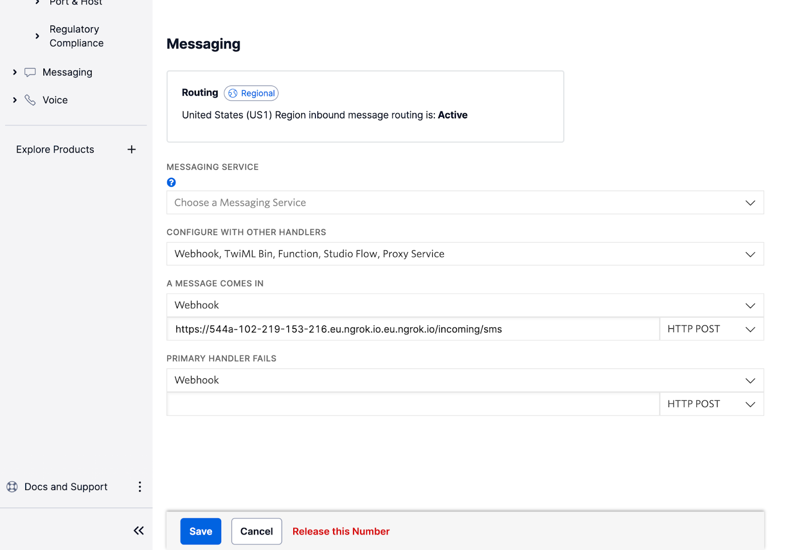 Twilio Messaging Webhooks