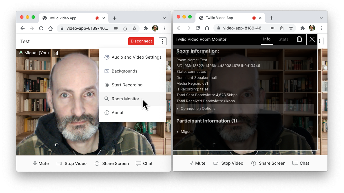 Twilio Video Calling application