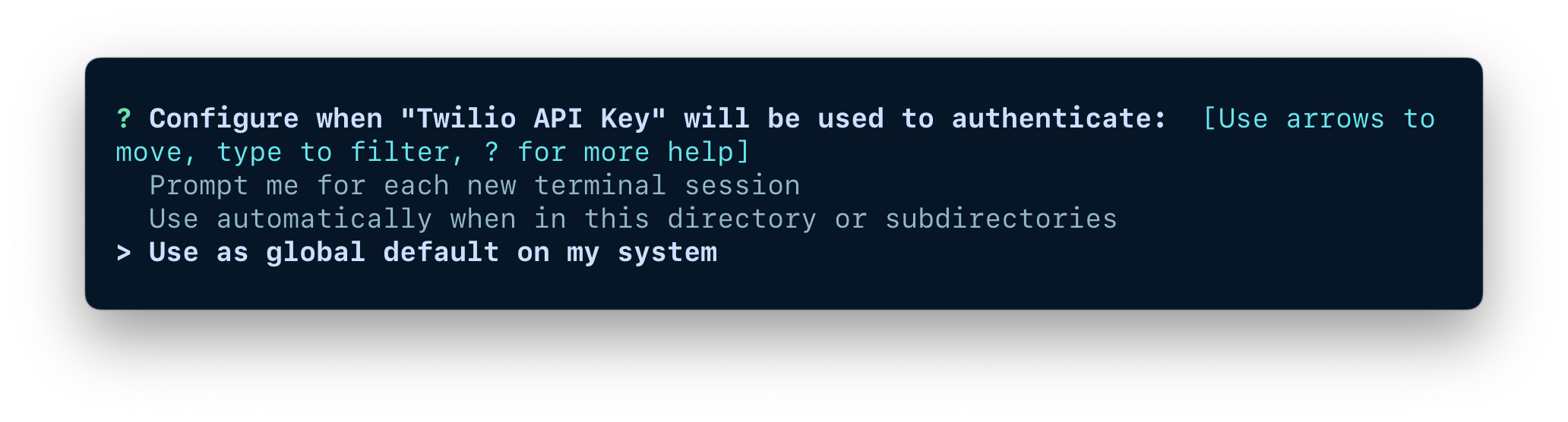 Prompt when to authenticate the Twilio CLI