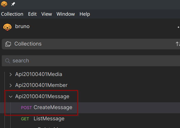 Expand CreateMessage inside Bruno
